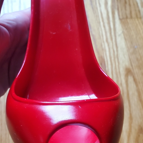 Elegant Red Peep-Toe Stiletto Heels Wine Bottle Holder - Picture 6 of 7